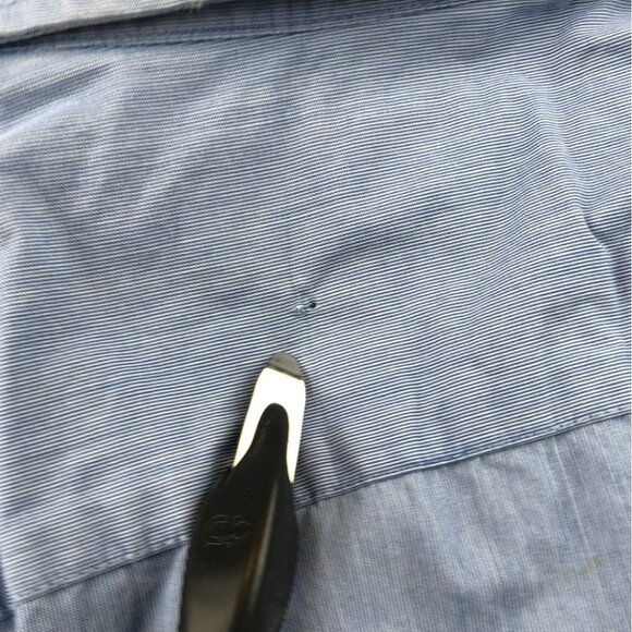 Abercrombie & Fitch Men Shirt Large Muscle Fit Button-Up Long Sleeve Blue Casual - Picture 6 of 16